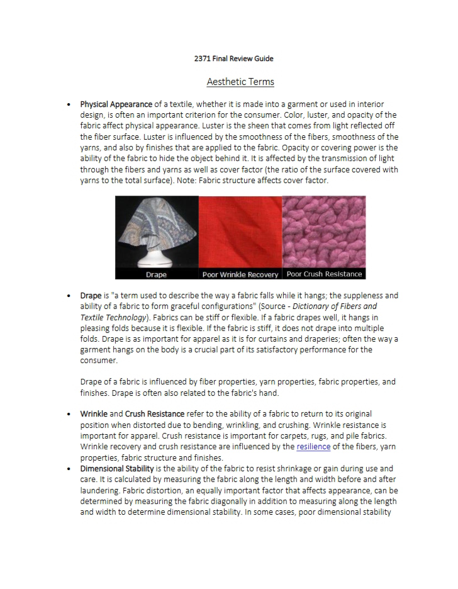 Guide for Final Review