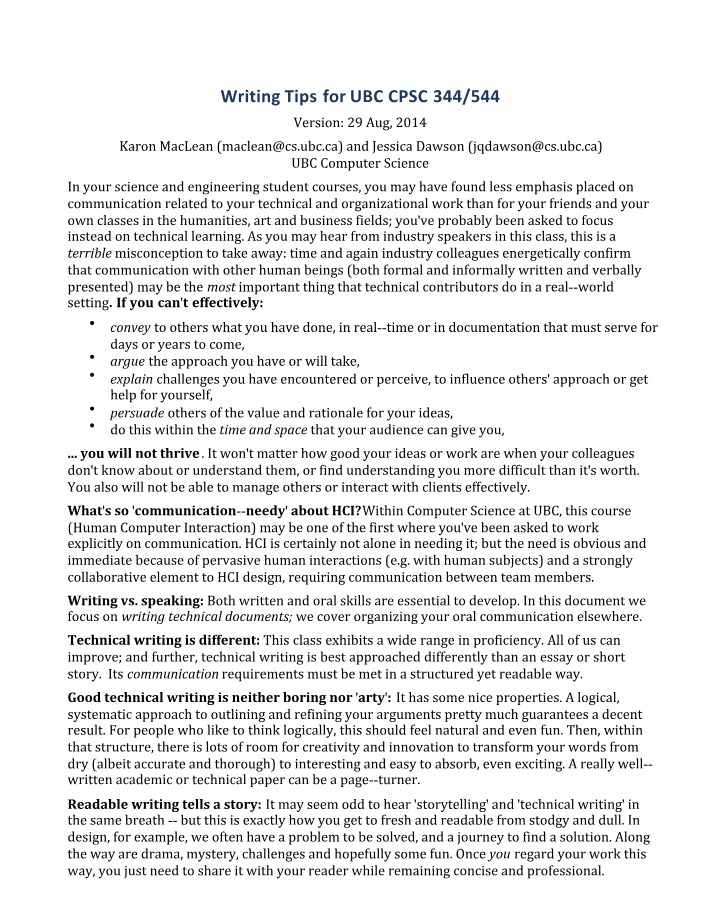 Technical Writing Tips for Science and Engineering