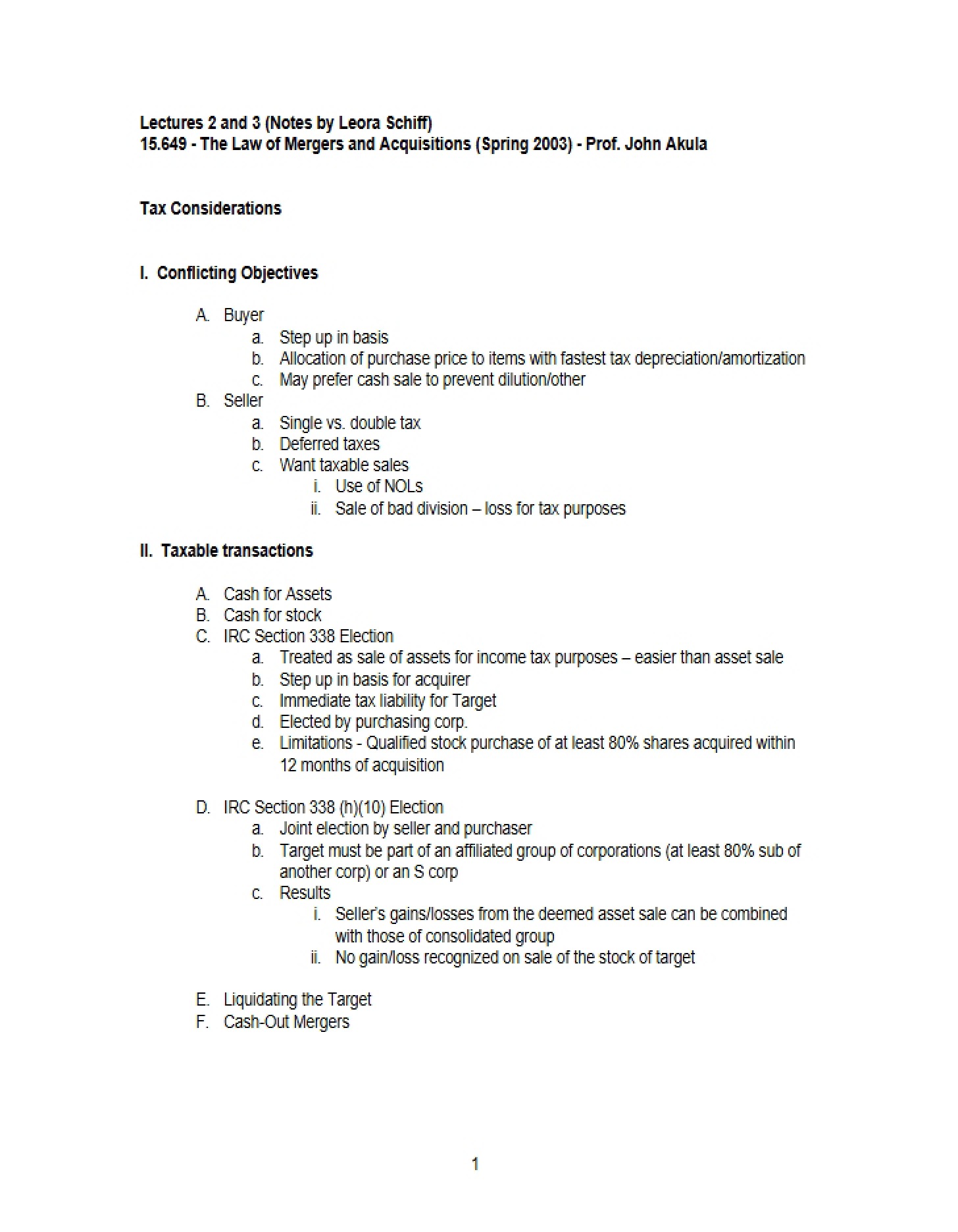Class Session Notes