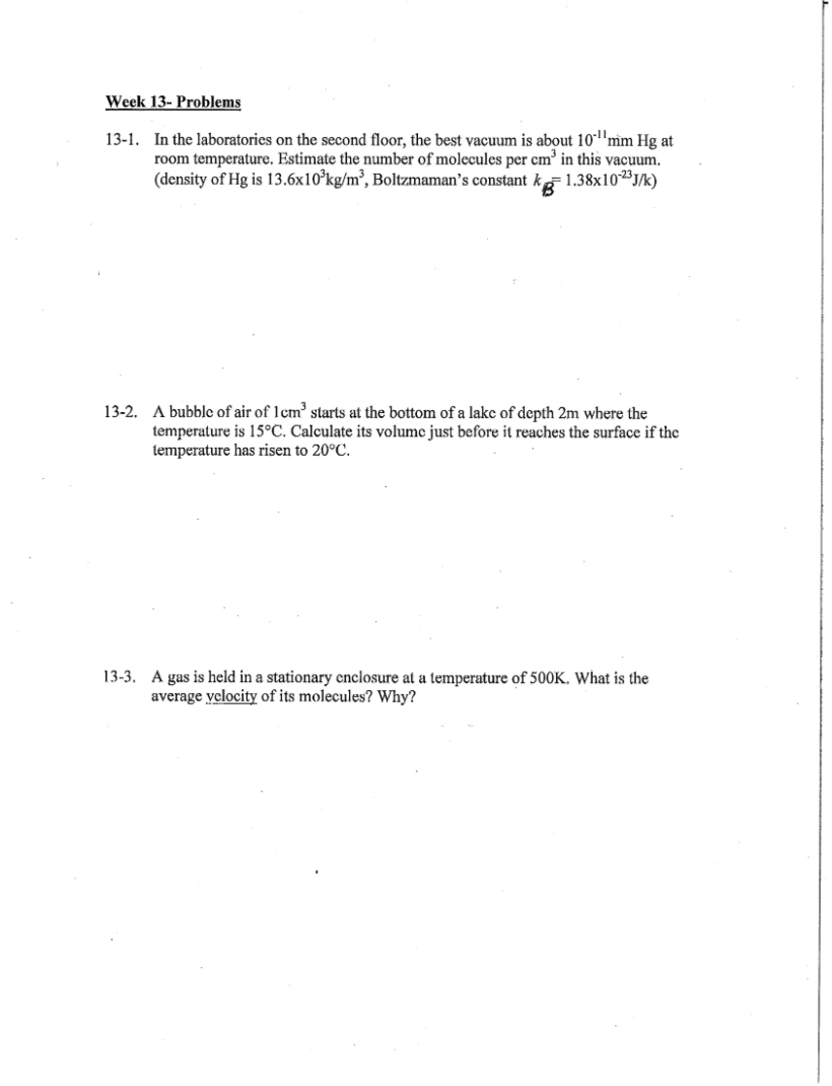 Problems Assigned Week 13