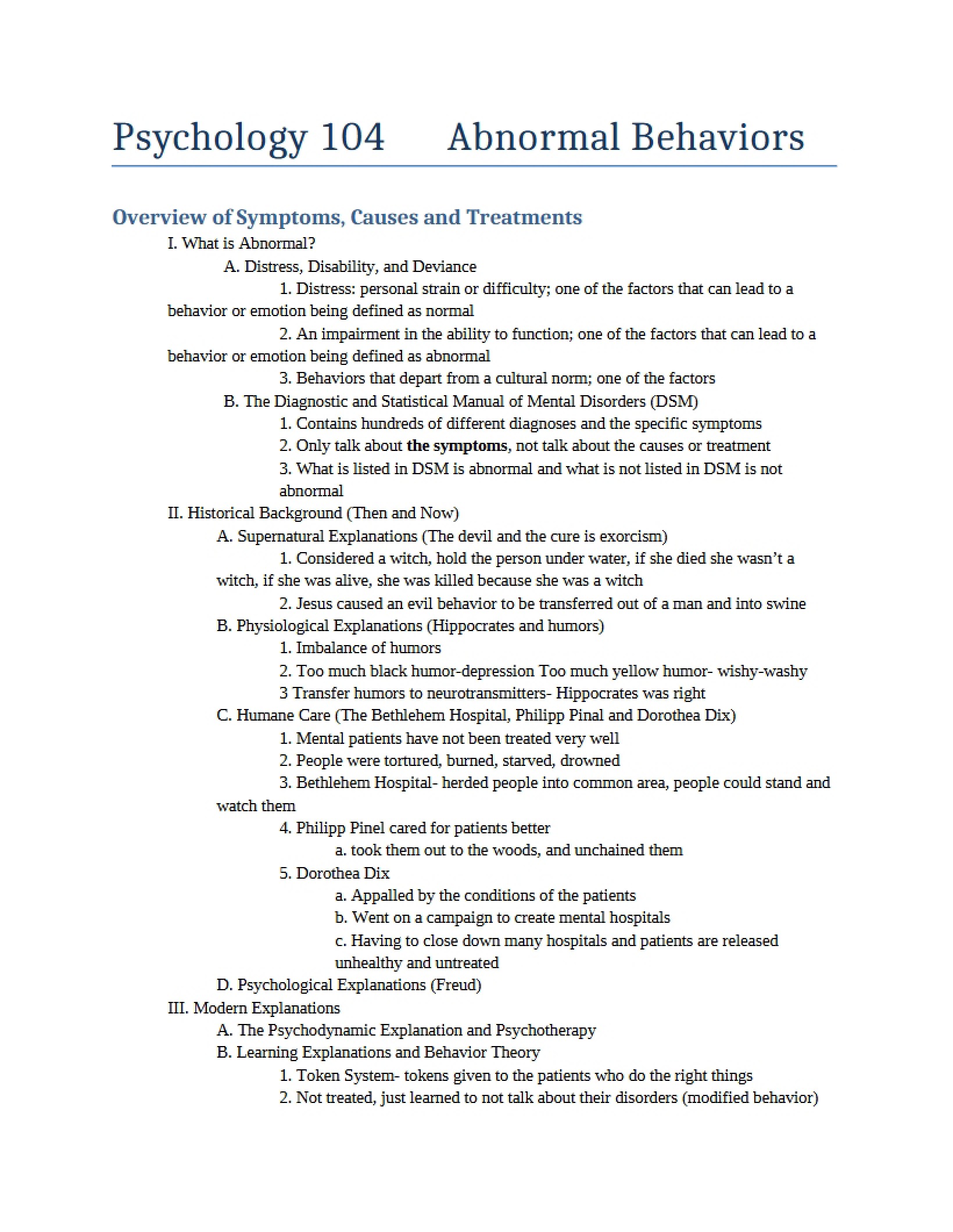 Behavior Abnormalities