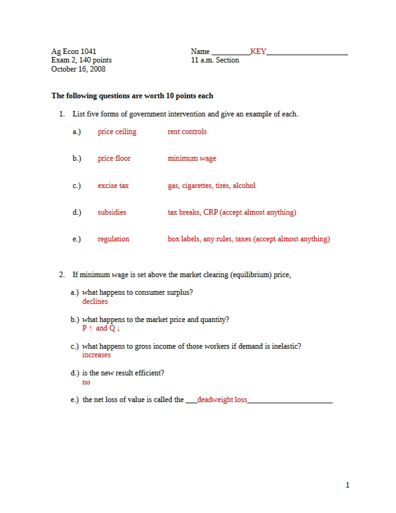 Examination Document
