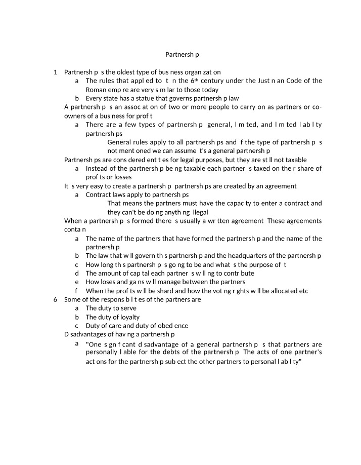 BUSS115 - Partnerships