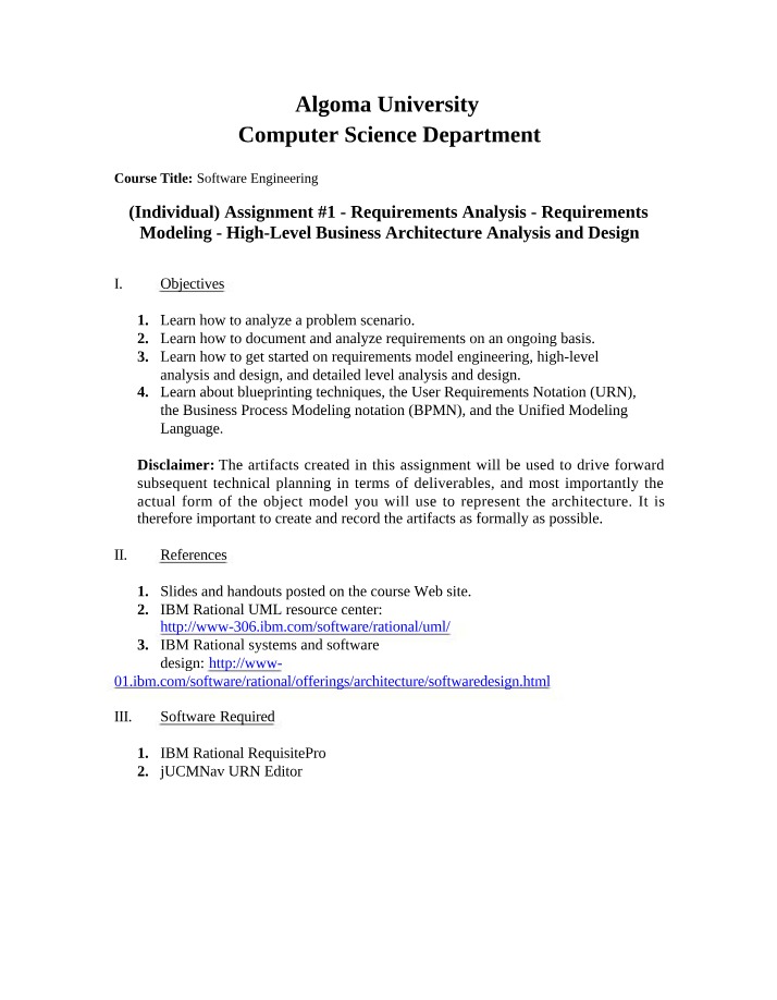 Assignment 1 (SE)
