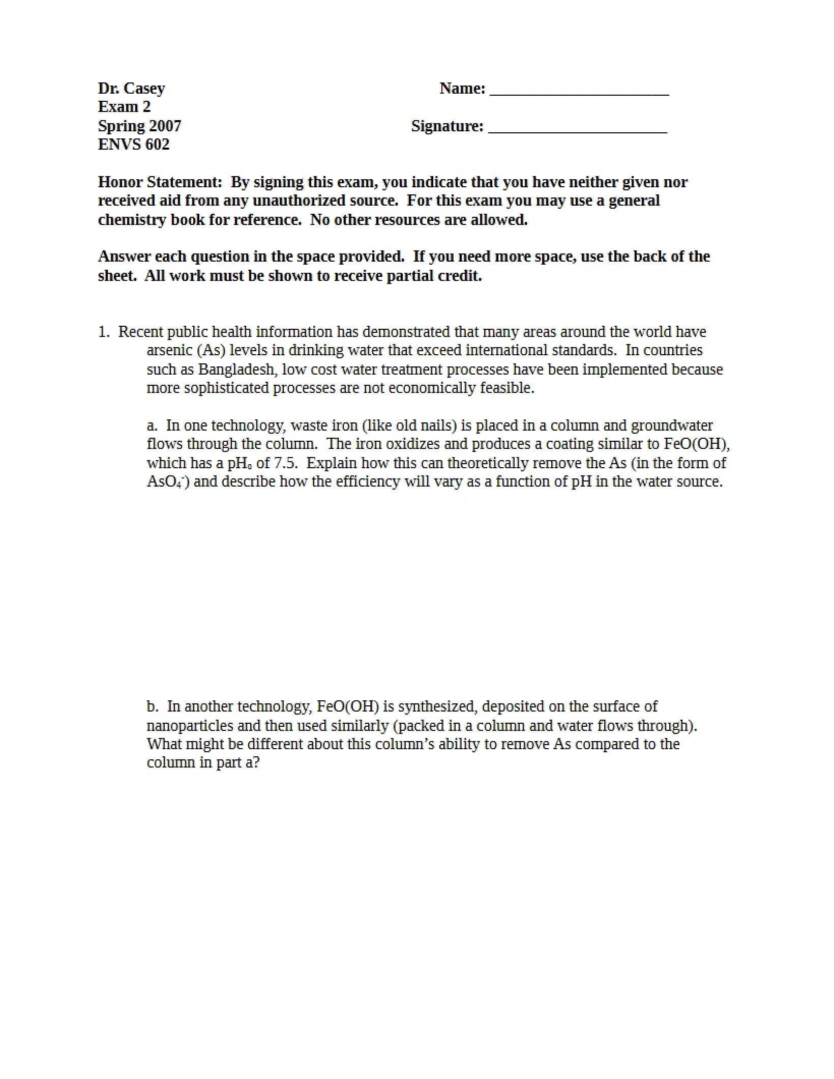 Environmental Chemistry Test 2