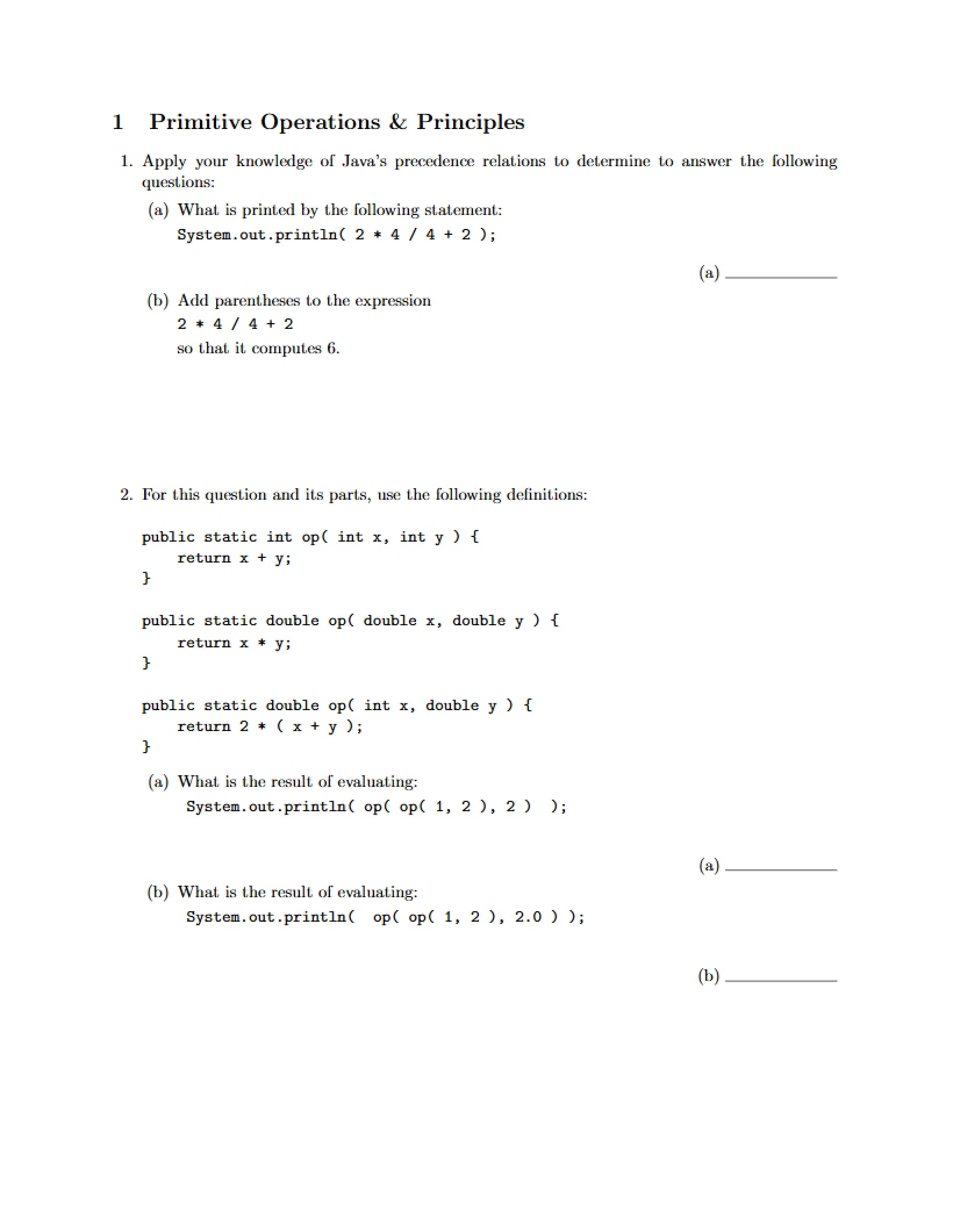 Principles and Primitive Ops