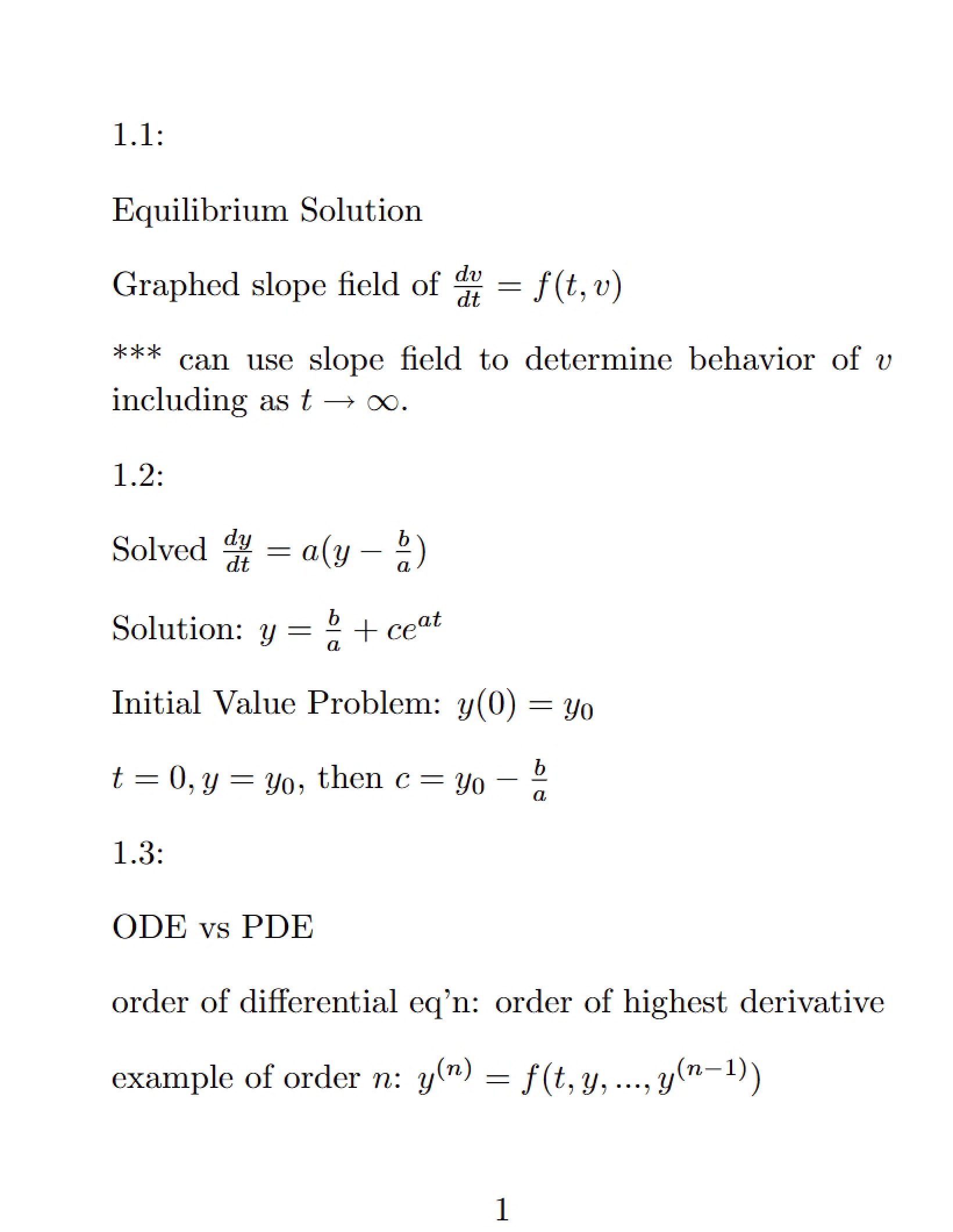 Lecture Notes Diff Eq