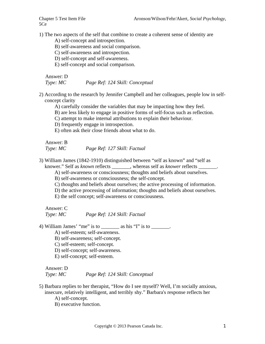 Business Ethics - Chapter 5 Test File
