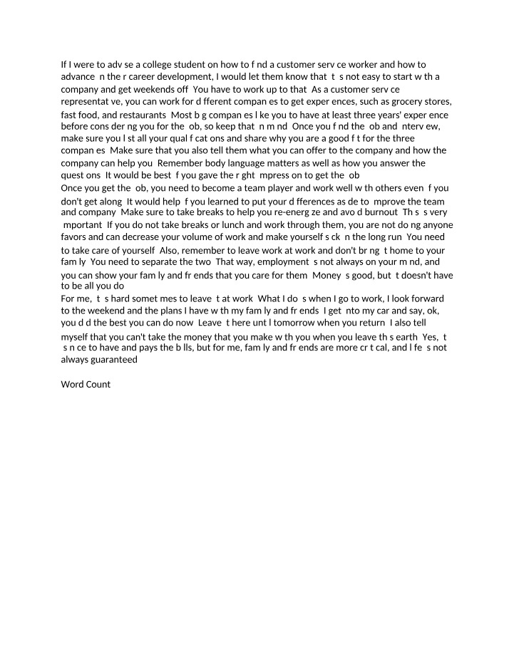 Unit 6 - Customer Service Essay