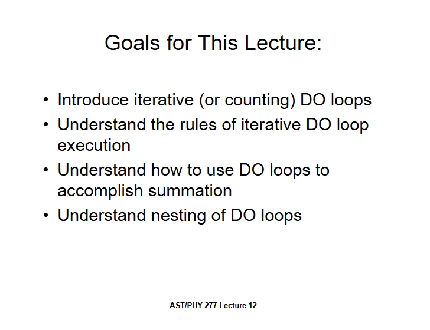 Constructing Iterative DO Loops