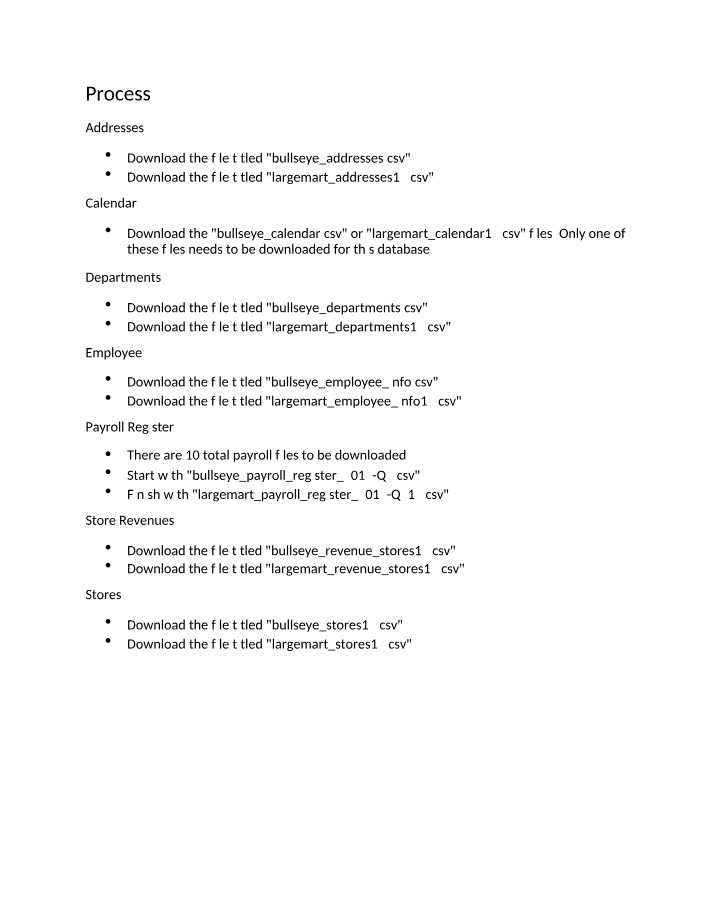 Downloading and Loading Department, Calendar, and Address Files