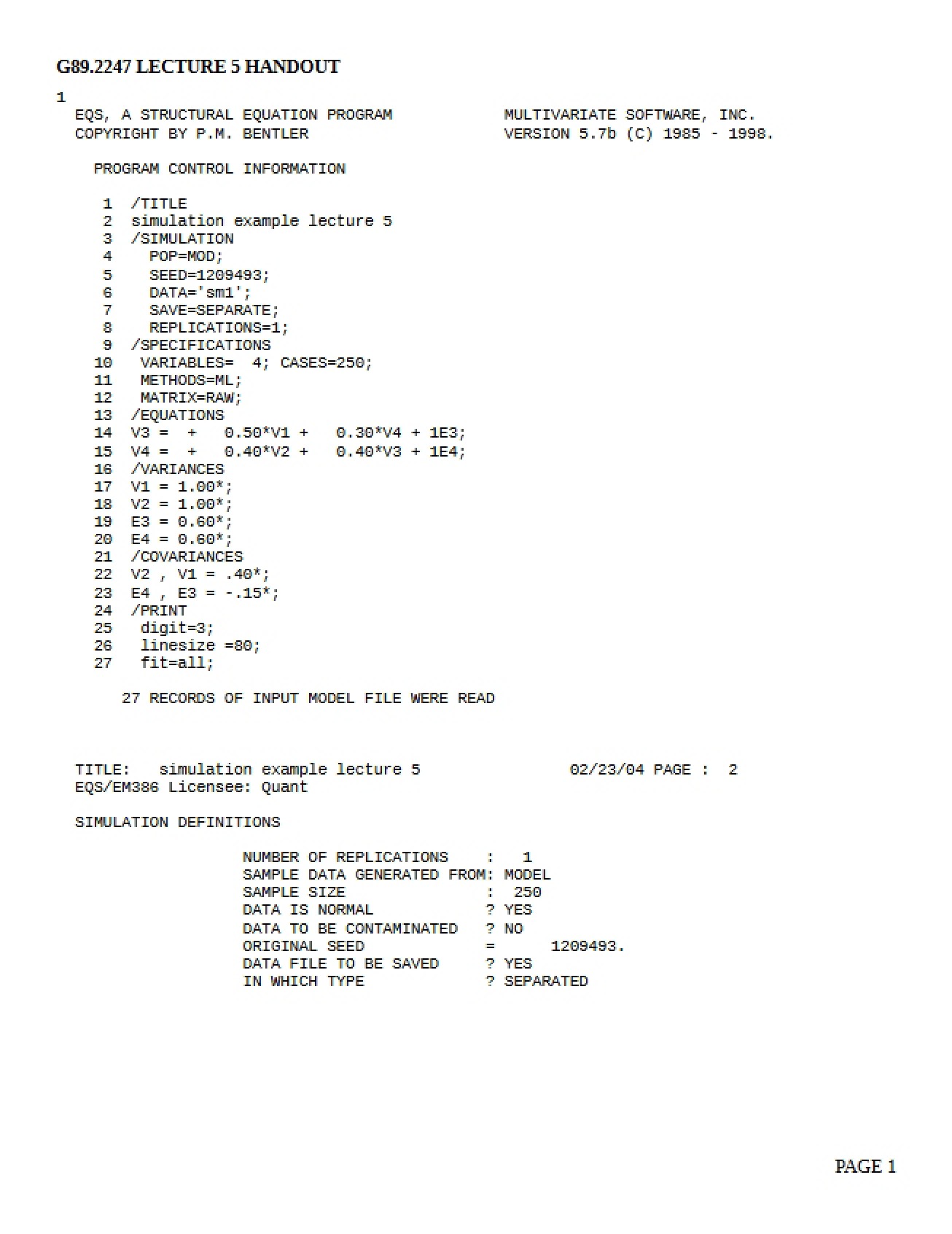 Structural Equation Modeling Notes