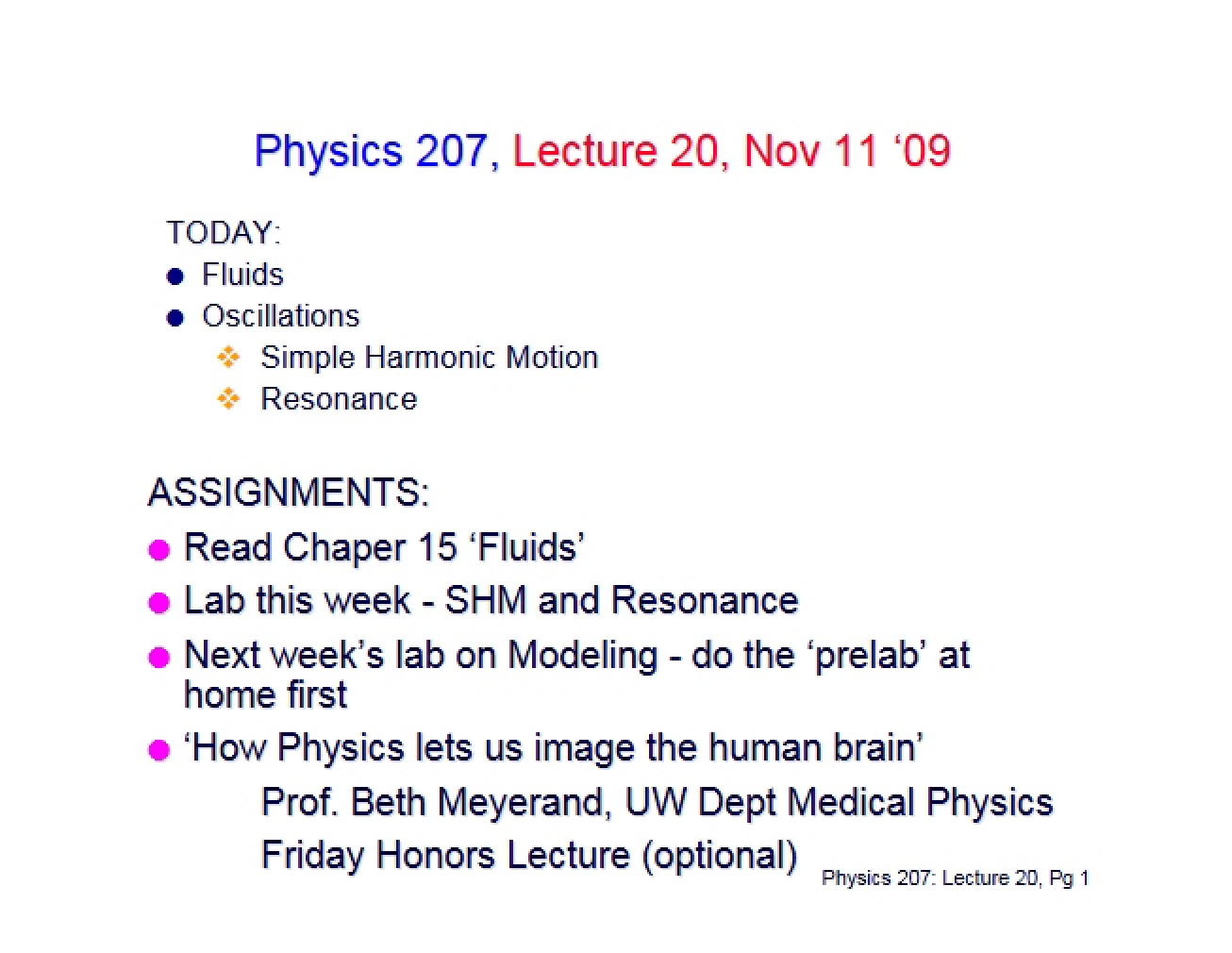 Notes for Lecture Twenty