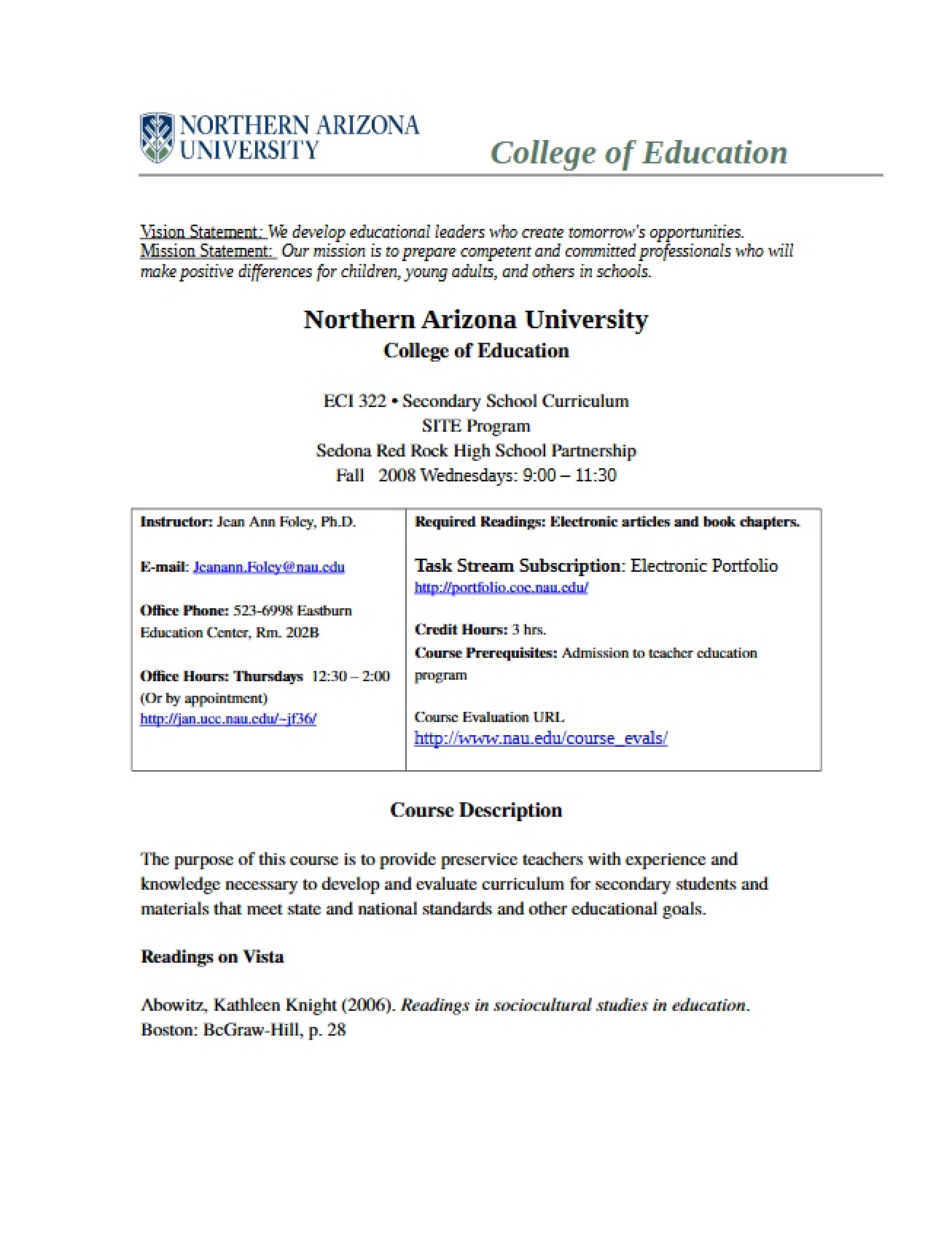 Syllabus for ECI 322