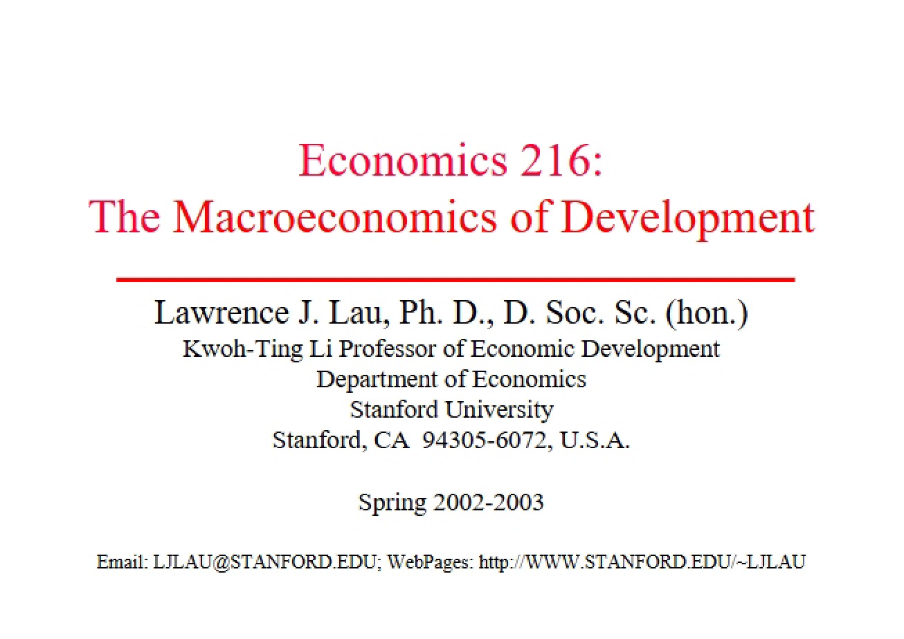 Sources of Economic Growth in Developed and Developing Economies
