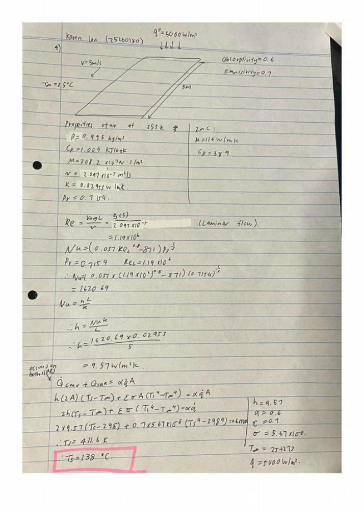 Thermal Conductivity and Reynolds - Cp and Re