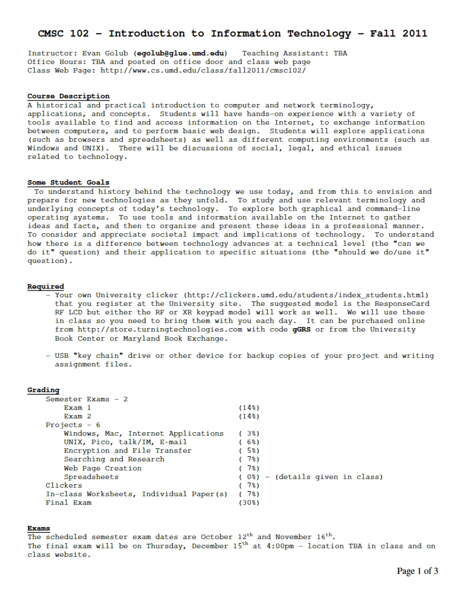 Course Syllabus