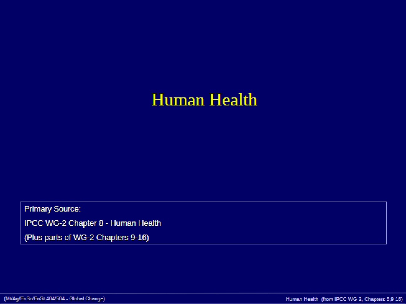 Impact of Climate Change on Human Health