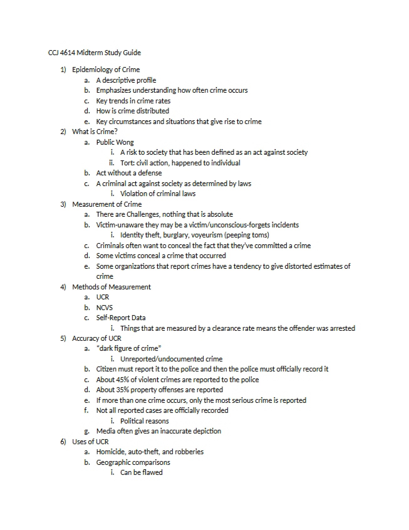 Guide for the Midterm Examination