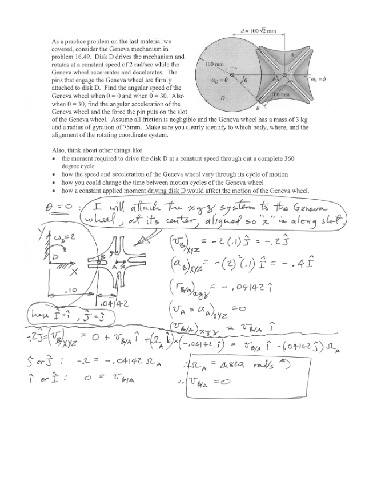Solution for Geneva Wheel