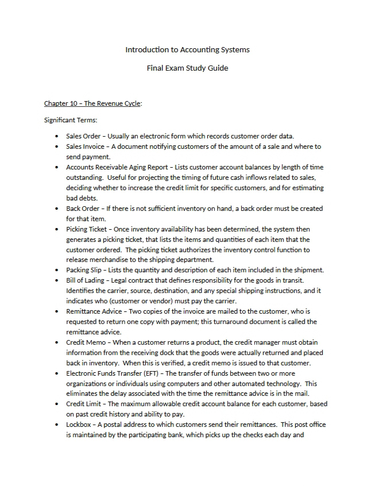 Cost Management Basics (Chapter 3)