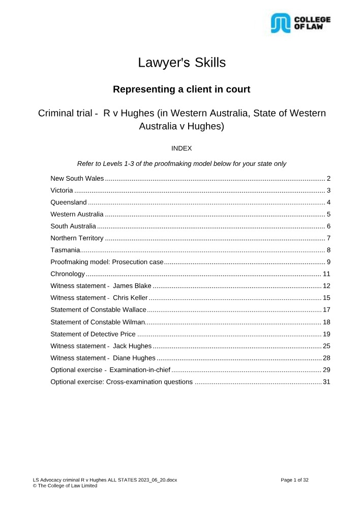 Lawyer Skills Development Through Criminal Trial Case Study