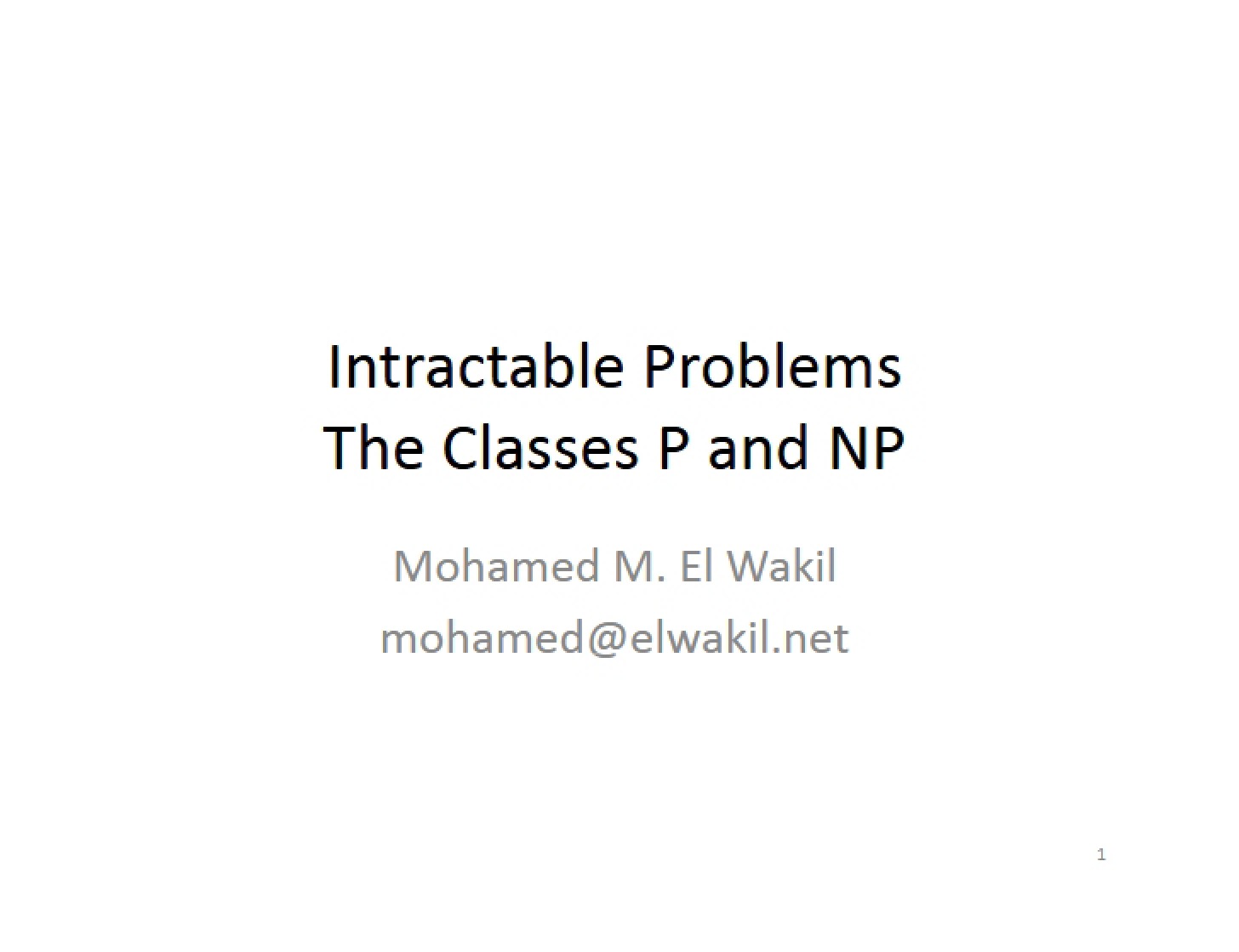 P and NP Complexity Classes