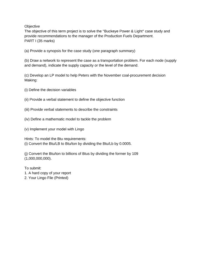 BMGT252 - Course Objective