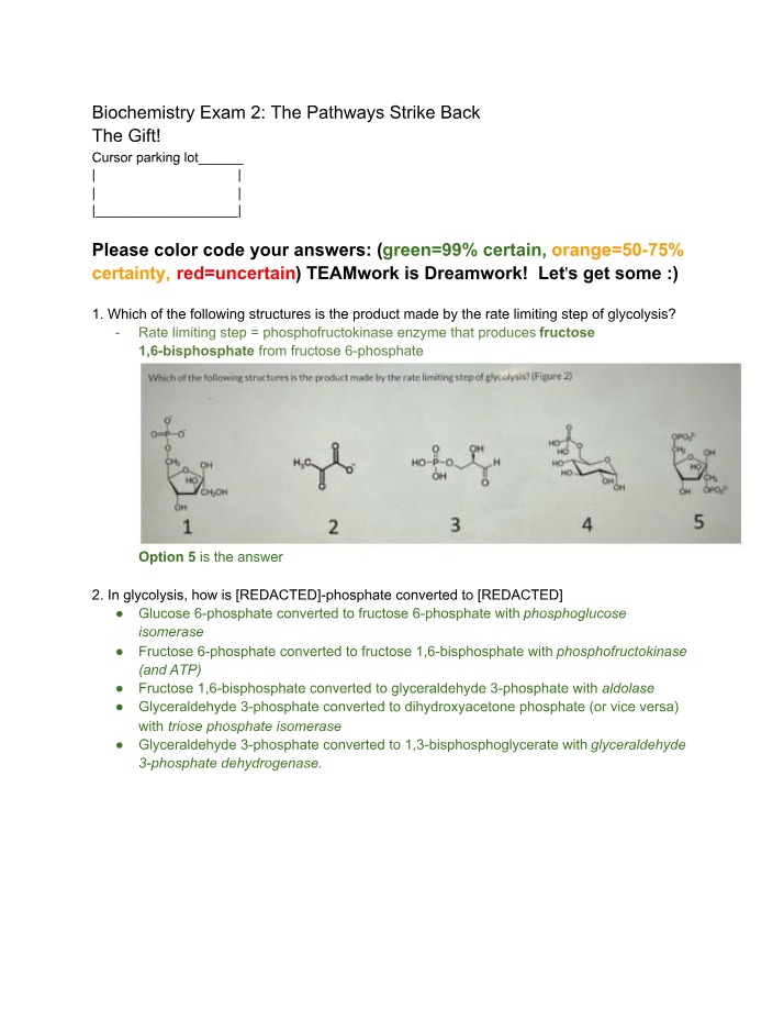 The Gift - Biochemistry Exam 2