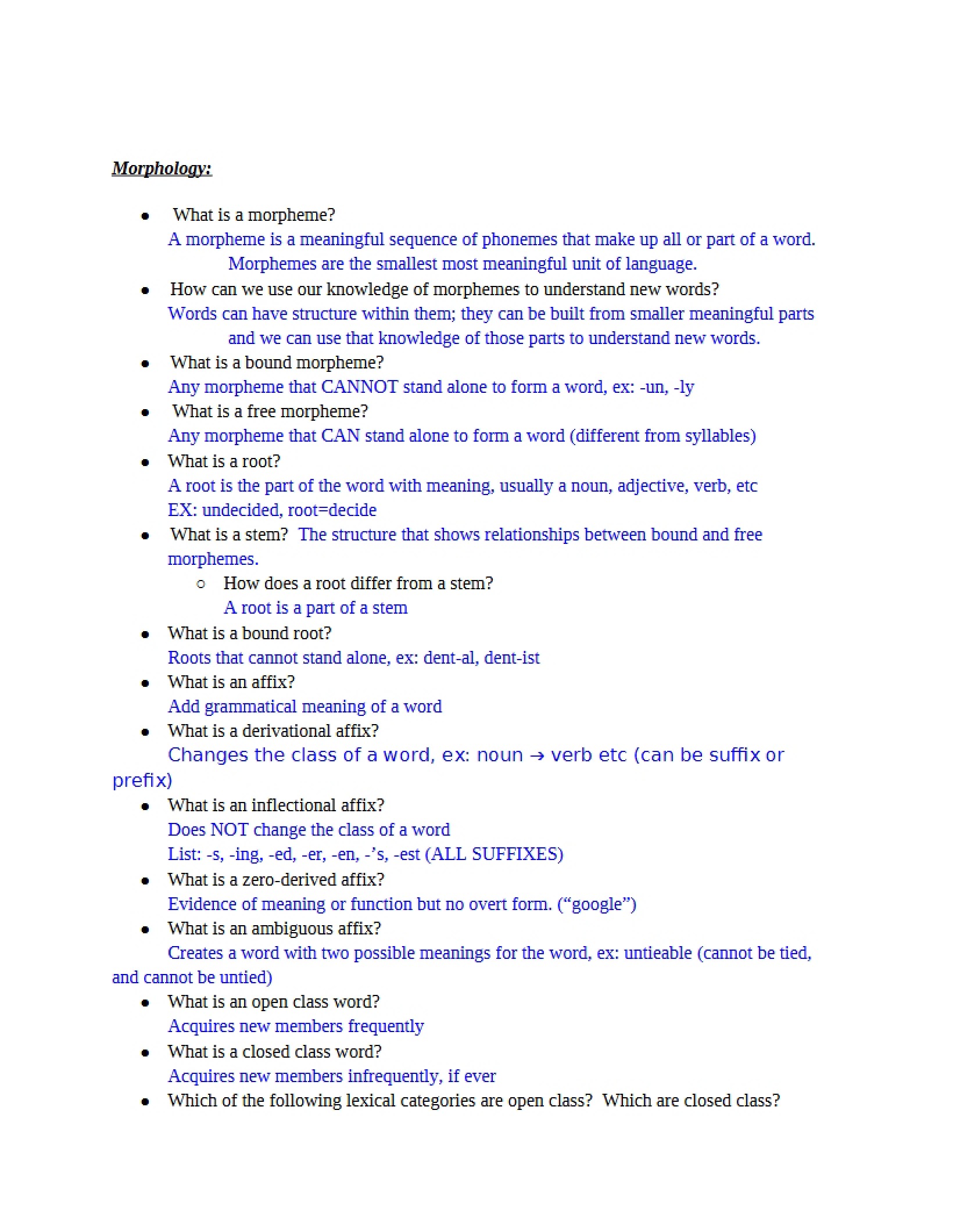 Morphology Concepts