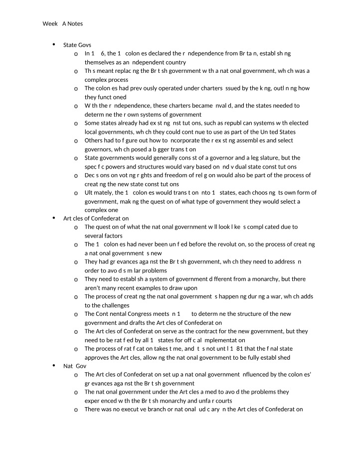 Notes for Week 4A