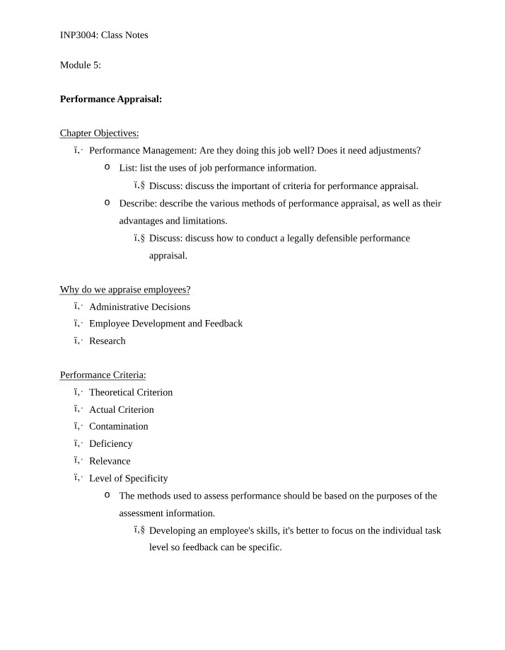 Methods for Assessing Job Performance