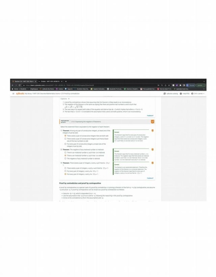 Contradiction and Contrapositive Proofs