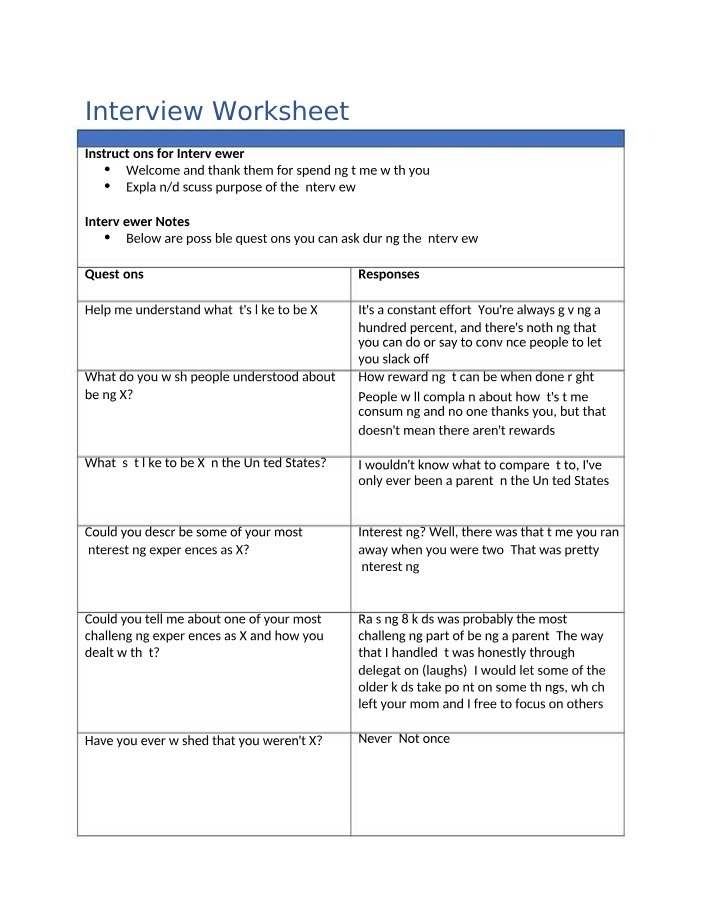 BUS321 - Interview Document