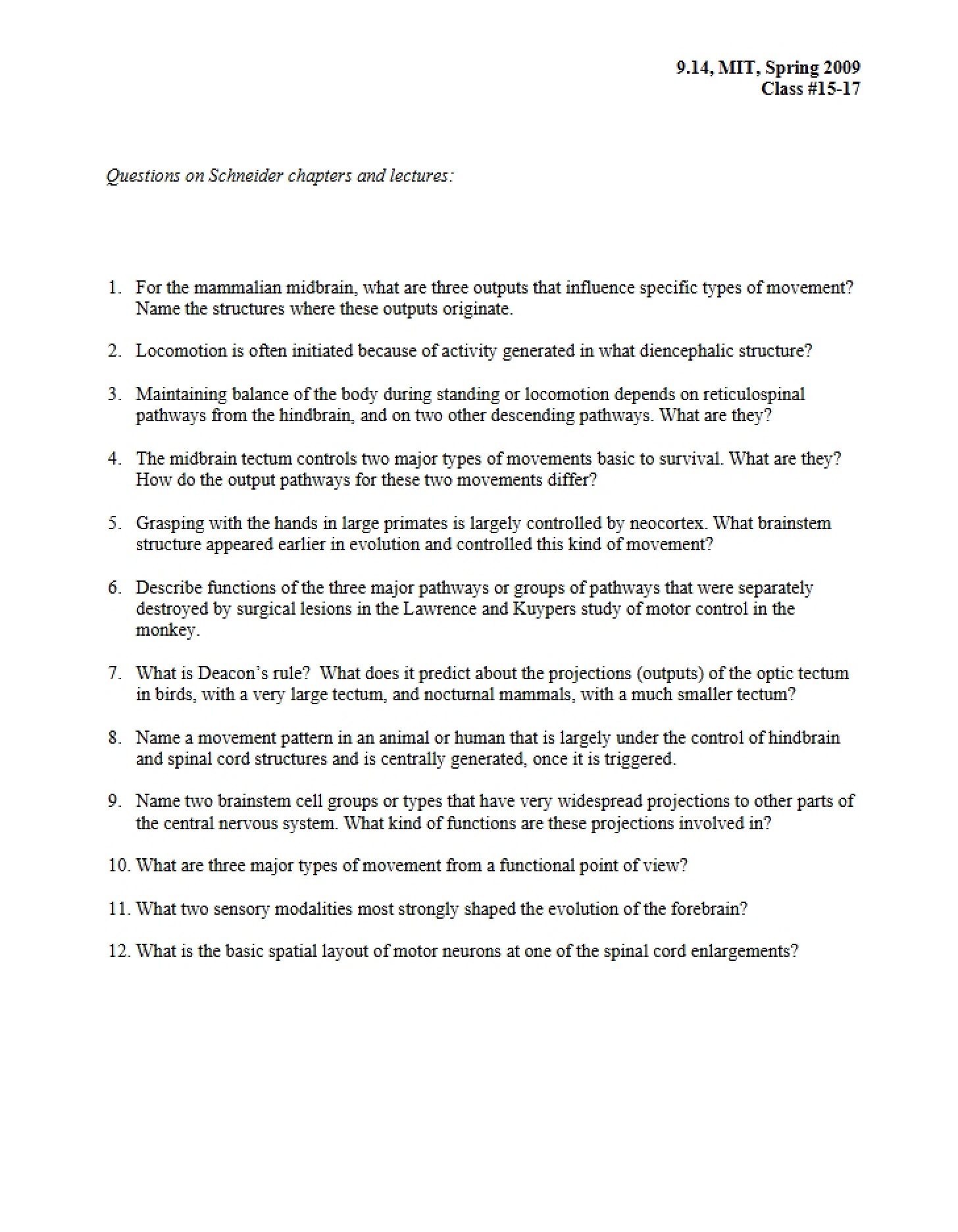 Schneider Chapter and Lecture Based Inquiries - 9 14