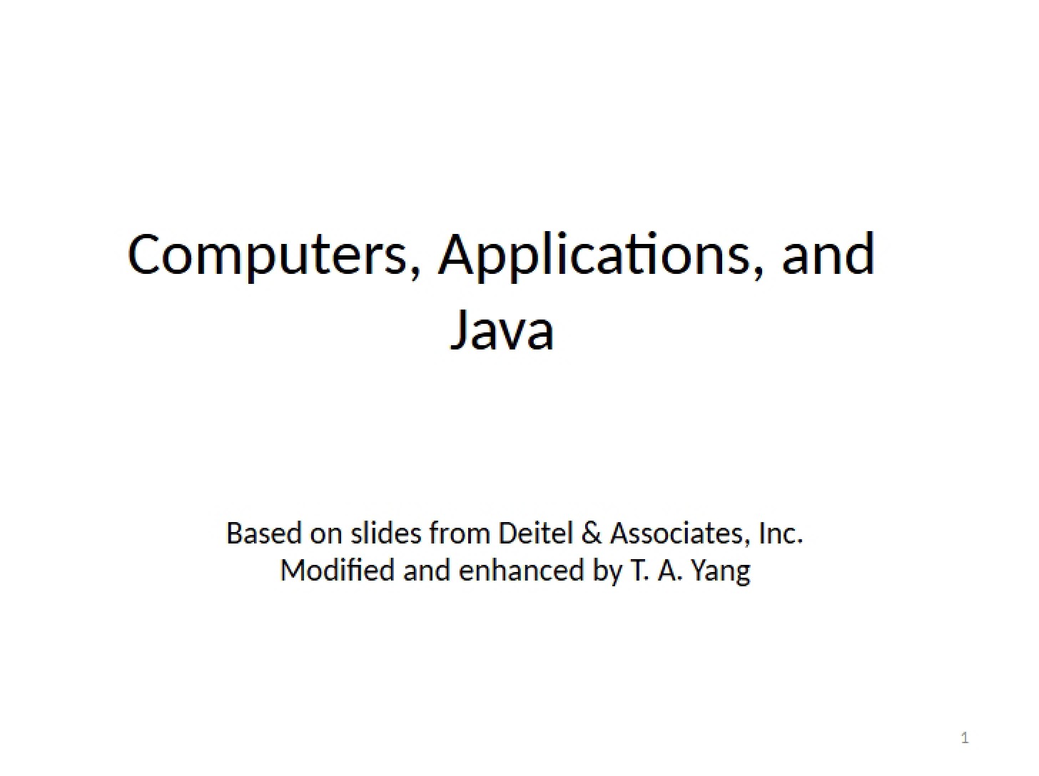Java and Computer Applications