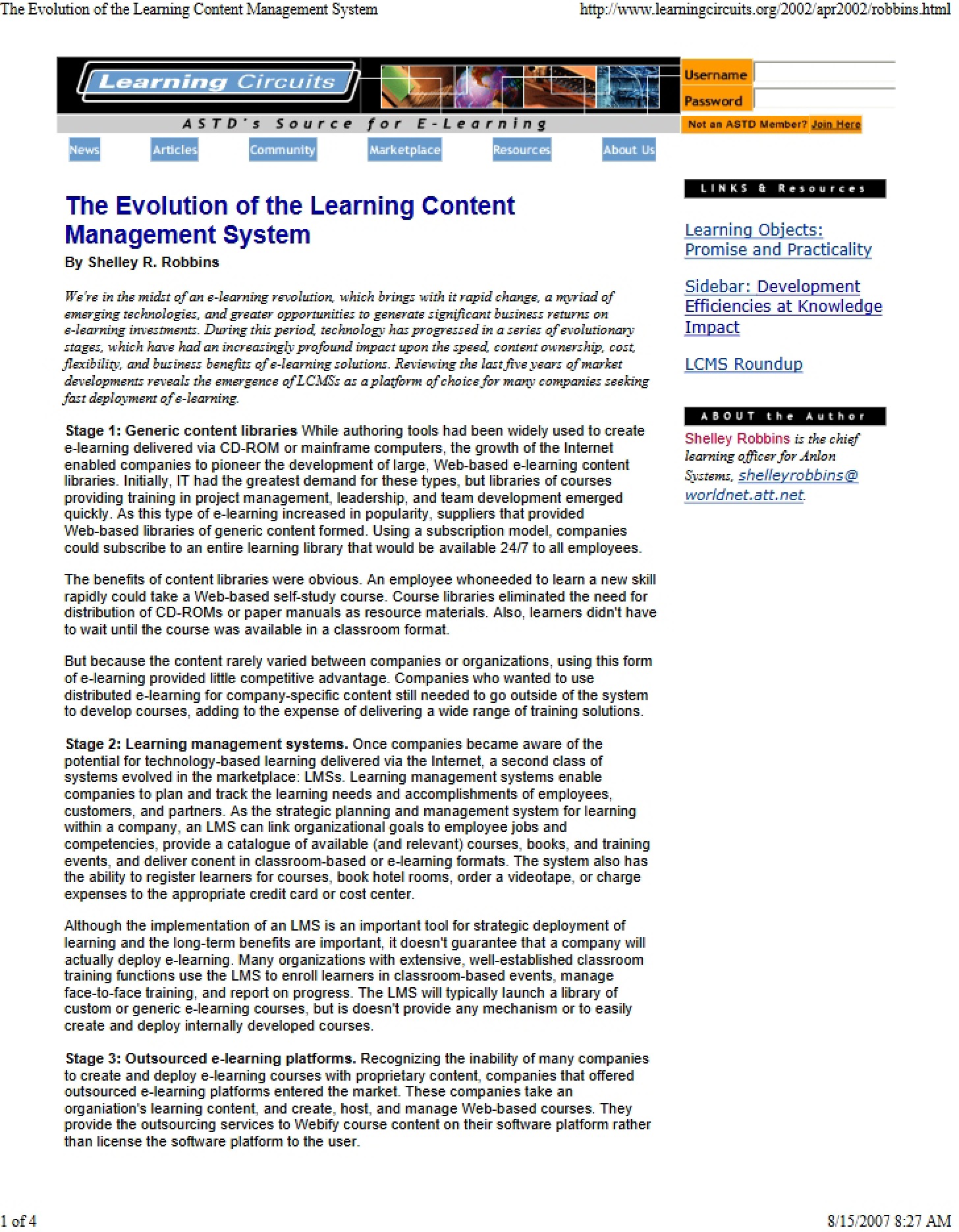 Learning Content Management System Evolution