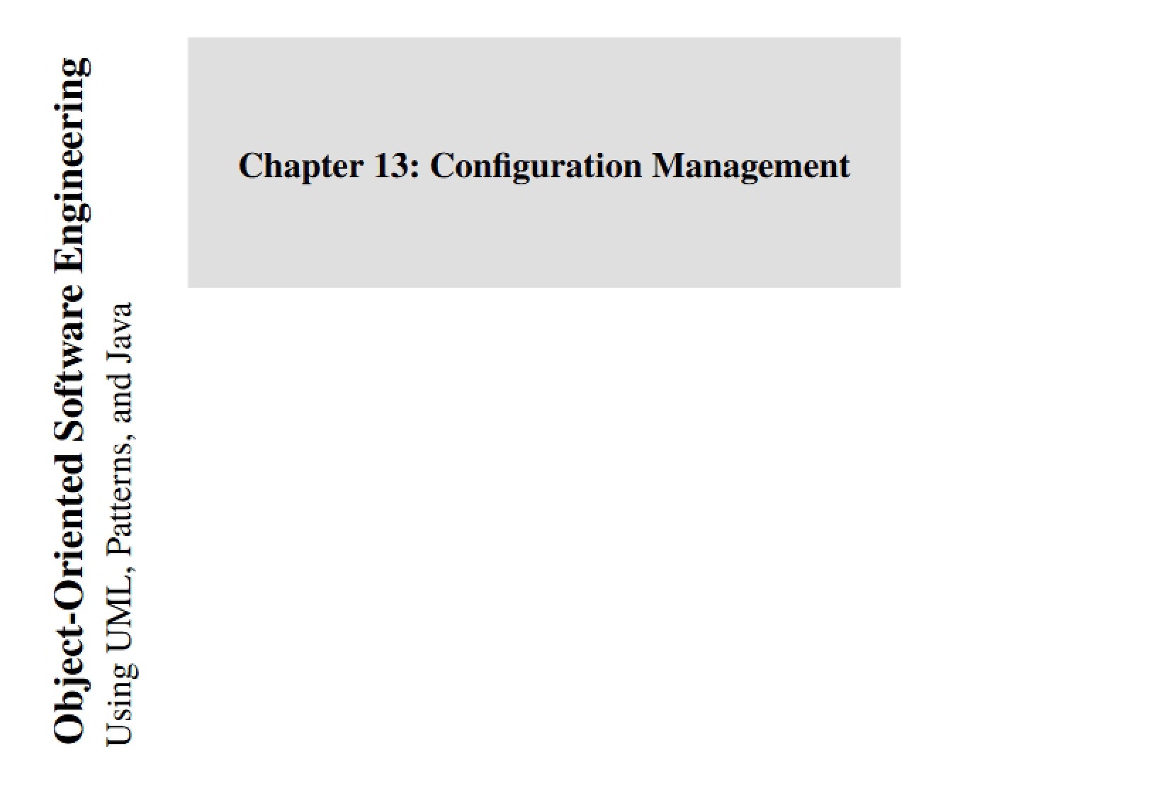 Management of Configuration