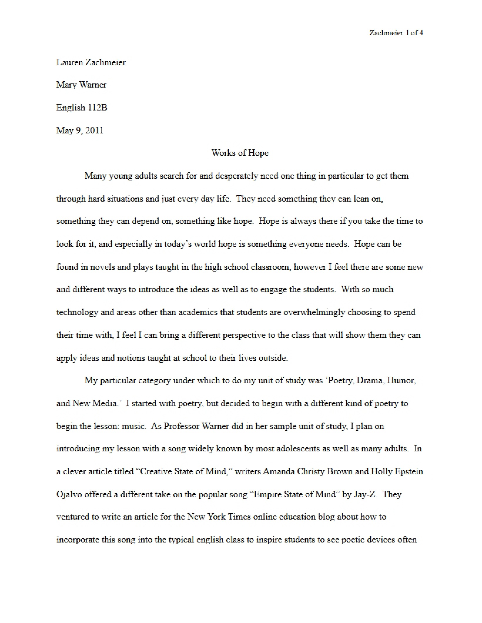 Hopeful Literary Works