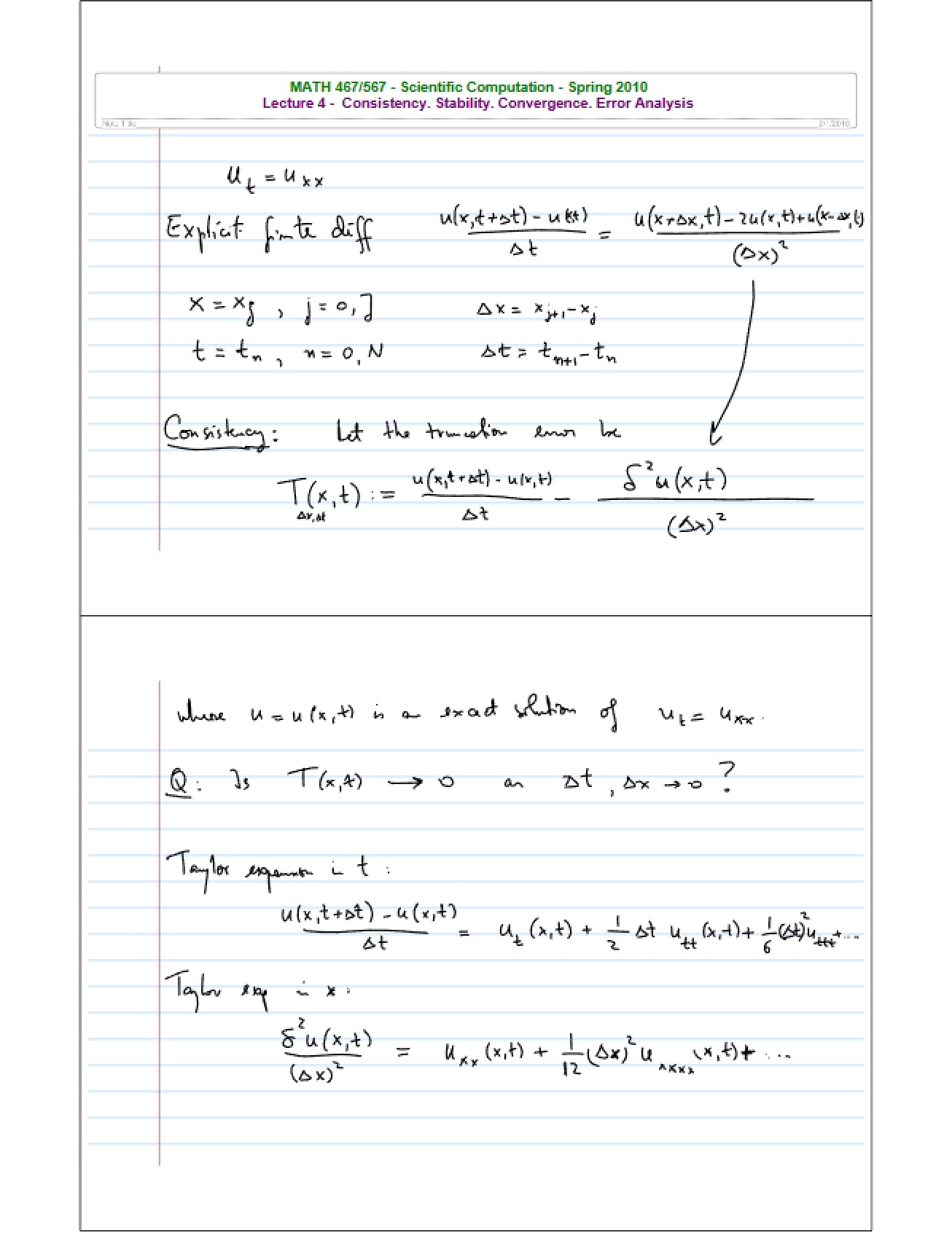 Ninth Set of Lecture Notes
