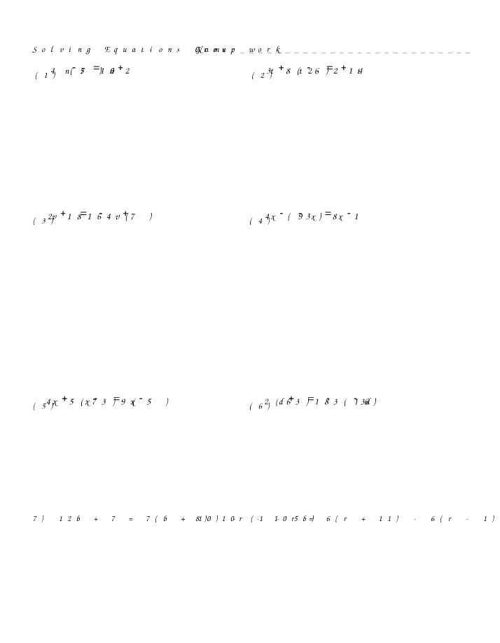 Group Work - Variables on Both Sides