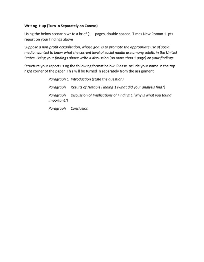 Writing Assignment - Social Media Use Among Adults