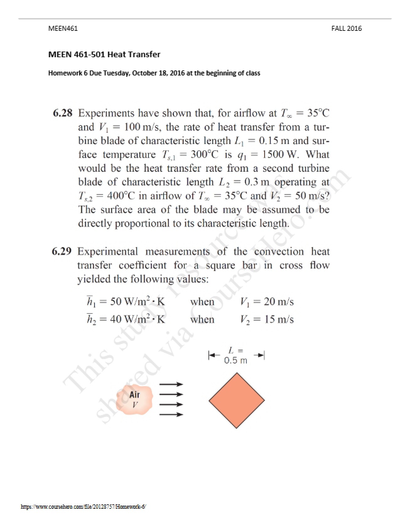 Heat Transfer Homework Six