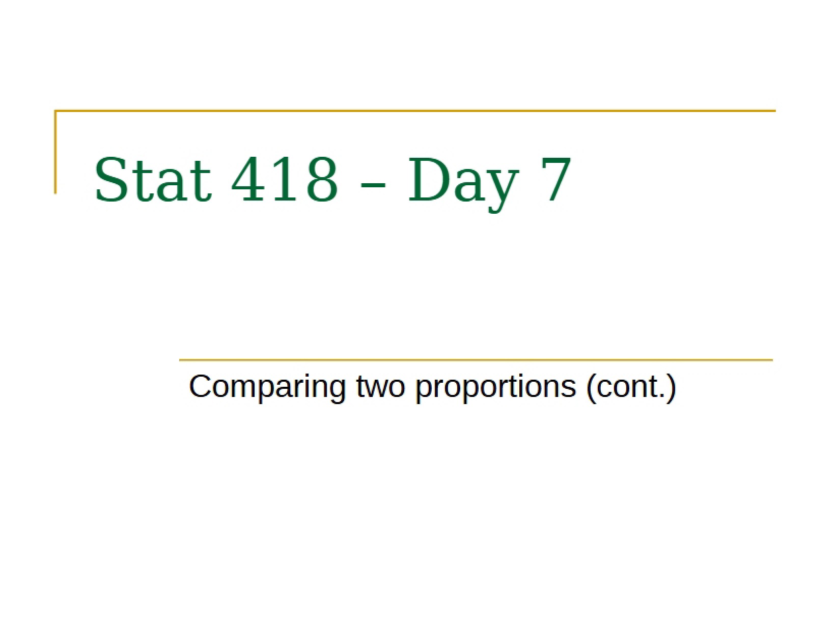 Proportion Comparison Continued