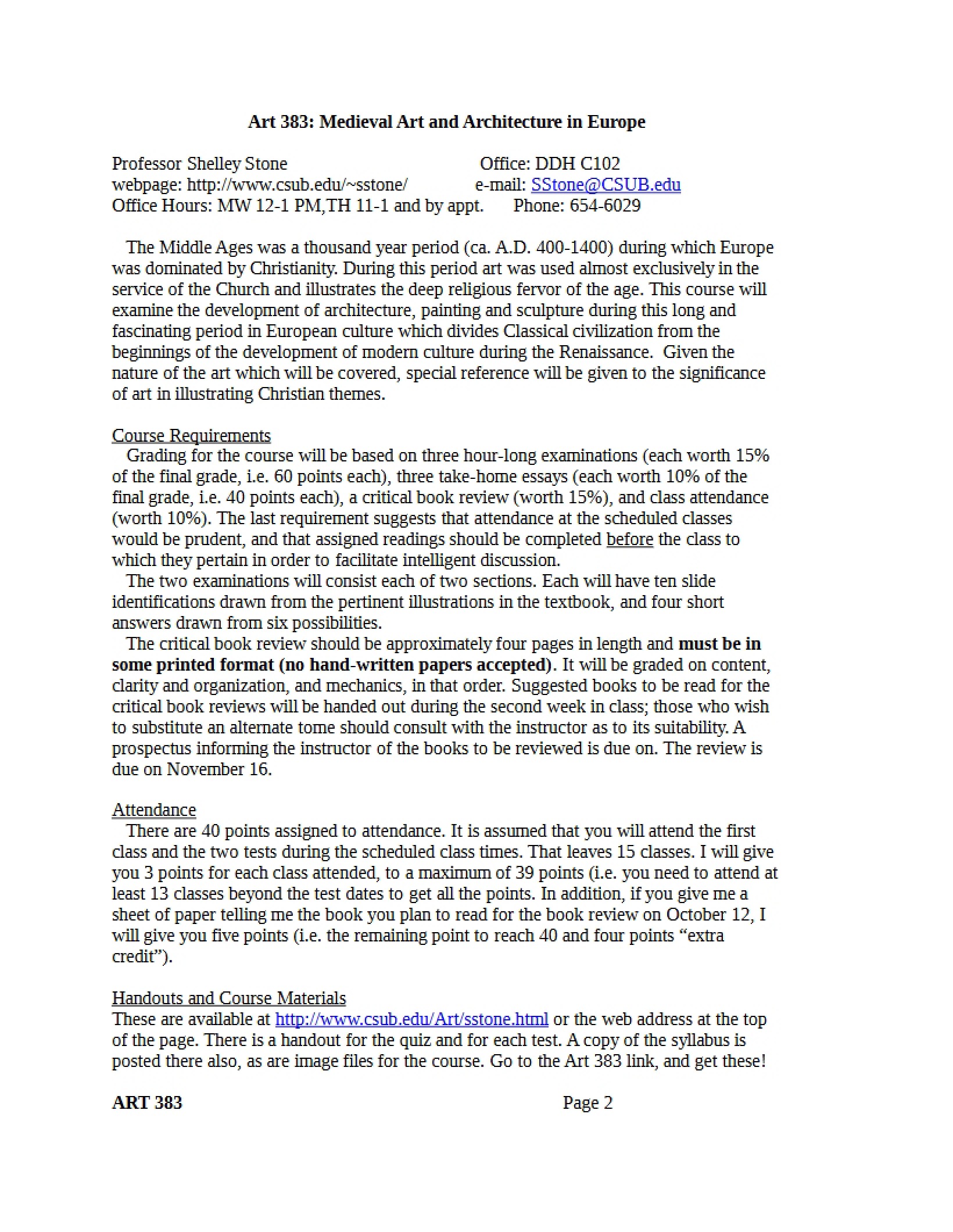 Medieval Art and Architecture Syllabus