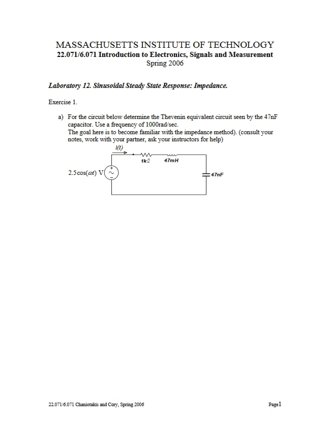 Impedance and Sinusoidal Steady State Response