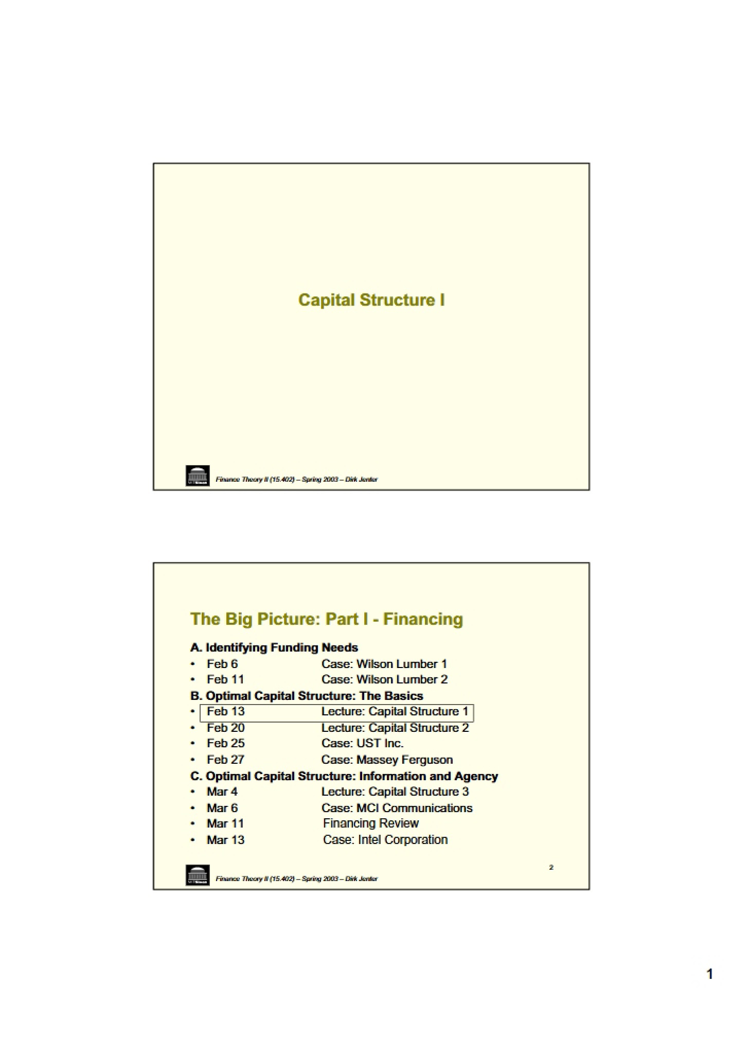 Structure of Capital 1