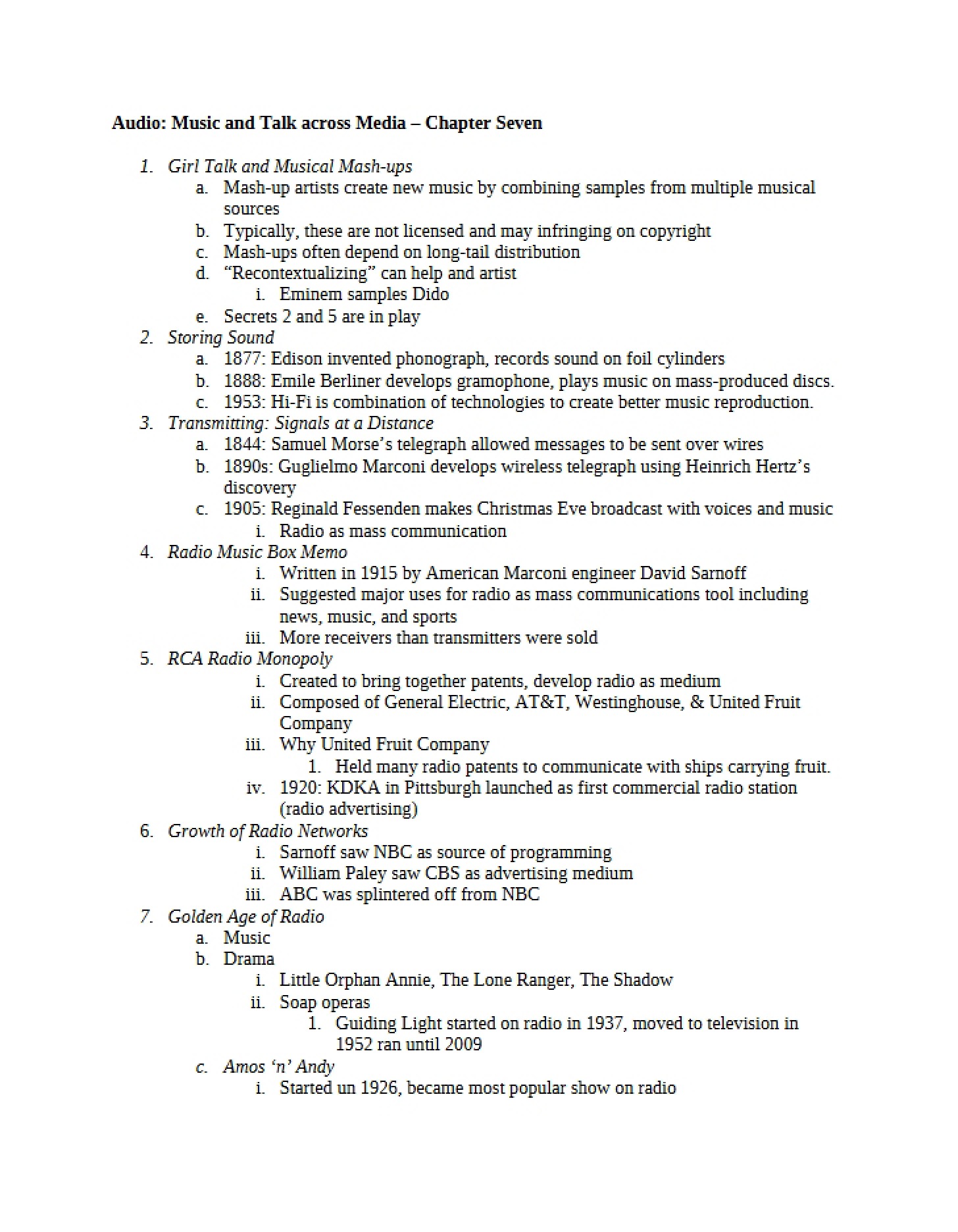 Chapter Seven Talk and Music across Media Audio