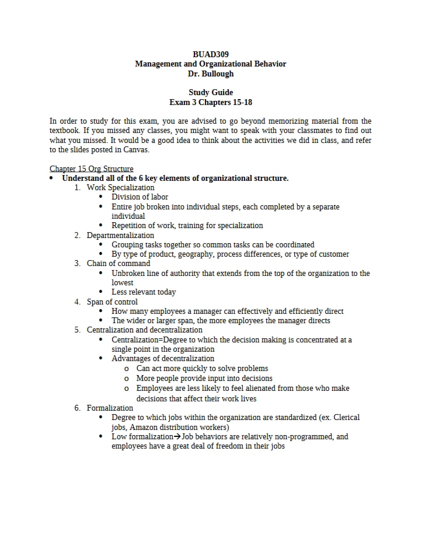 Guide for Study