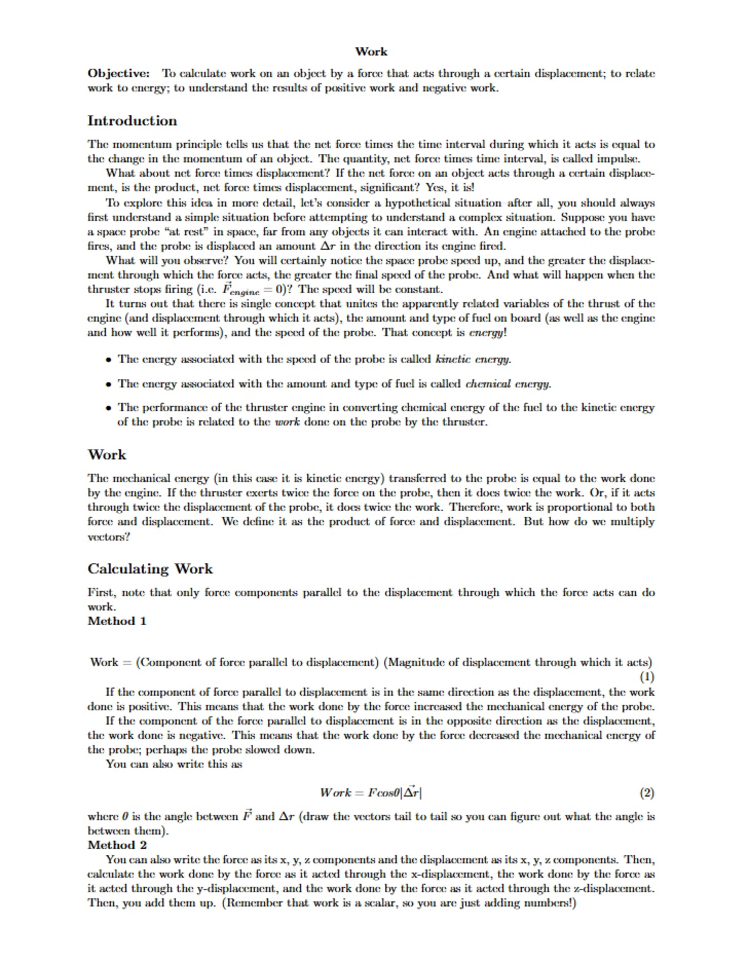 Physics Work Concepts